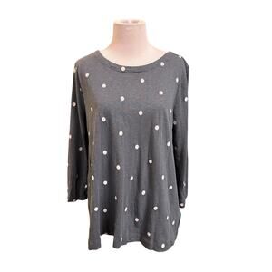 Fat Face UK Top Back Pleat Polka Dot Thyme Green Women's size 4